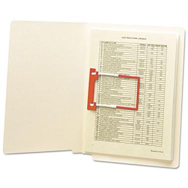 Imagem de Fixadores de arquivo ligados a clipes U, capacidade de 2 ", laranja e branco, 100/caixa