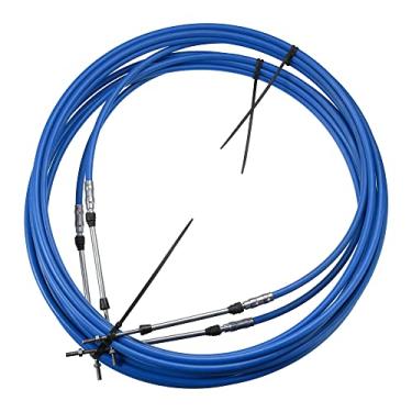 Imagem de Motoforti 2 peças 6 metros, 6 metros, 236 polegadas, Marine Type 3300/33C Cabo de caixa de controle remoto de mudança do acelerador para sistema de direção do motor de popa Yamaha azul