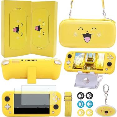 Imagem de GUTIAL Accessories Bundle for Nintendo Switch Lite - Cute Kawaii NS Lite Accessories kit for Grils Boys Kids with Carrying Case, Cartoon Cover Case, Screen Protector, Stand - Yellow