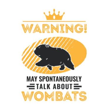 Imagem de Wombat Notizbuch: Warning May spontaneously talk about Wombats / 6x9 Zoll / 120 linierte Seiten