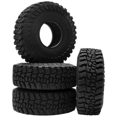 Imagem de ShareGoo 4Pcs RC 1.9 Crawler Tires 1.9inch Rubber Tire 120x44mm w/Foam Inserts Compatible with Axial SCX10 II III Traxxas TRX4 Redcat Gen8 Gen7 1/10 RC Crawler Car (Style 1)