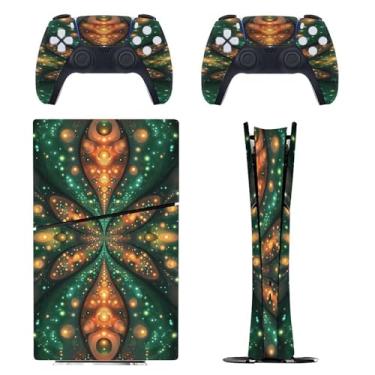 Imagem de Skin for PS5 Slim Digital Edition, capa adesiva para console e controle PlayStation 5, película protetora removível fácil de envolver acessórios para jogos, decalque capa completa - padrões artísticos