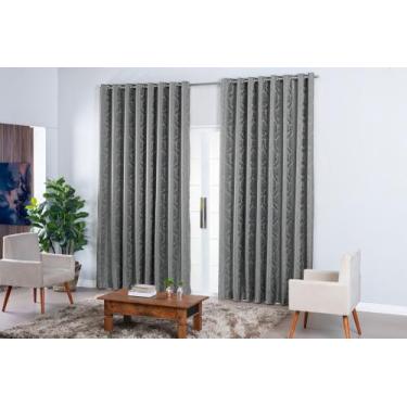 Imagem de Cortina Jacquard Semi Blackout 2,00x1,80 Janela Sala E Quarto Varias C