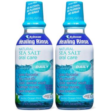 Imagem de Enxaguante bucal H2Ocean Healing Rinse Arctic Ocean Mint, 473 ml, pacote com 2 unidades