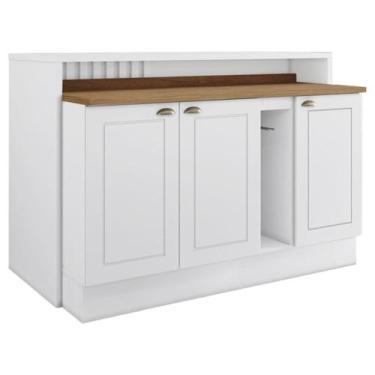 Imagem de Bancada E Balcao Gourmet 146cm CE818 Americana Branco Nature Henn, Bra