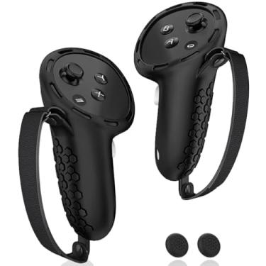 Imagem de AMZDM Controller Grip for Meta Quest 3S Oculus Quest 3 VR Accessories Grips Cover for VR Touch Controllers Straps Silicone Covers Protector with Non-Slip Thumbstick Covers 1Pair Black