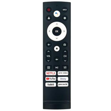 Imagem de Controle remoto de voz de substituição ERF3V90H com microfone, compatível com Hisense Android TV 65U75H 43A6H 75U8H 50A6H 65U8H 85U7H 55U7H 55A6H 65A6H 75A6H 55U75H 65U7H 75U75H 75U7H 75U7H 75U7H