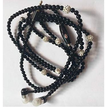 Imagem de SPRINT4DEALS Fones de ouvido com fio com microfone, qualidade de som estéreo, cancelamento de ruído, fones de ouvido para corrida/culinária/academia/esportes (preto pérola)