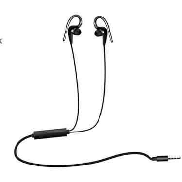 Imagem de SPRINT4DEALS Fones de ouvido com fio com microfone, fones de ouvido intra-auriculares com som estéreo com cancelamento de ruído de graves profundos para corrida, treino, academia, esportes, jogos