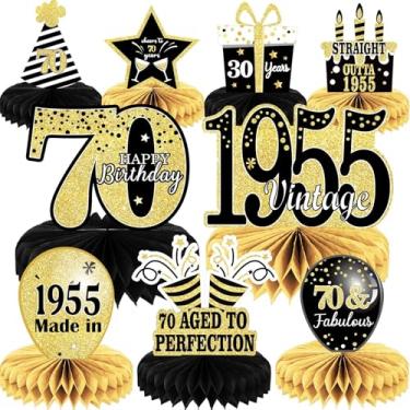 Imagem de 9PCS 70th Birthday decorations 70th birthday Centerpieces for Tables Decorations Vintage 1952 Honeycomb Table Topper Back in 1952 70th Birthday Decorations for Men and Woman 70 Years Birthday Party