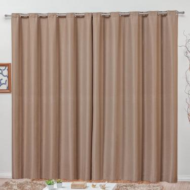 Imagem de Cortina 3 Metros Blackout Cortaluz Mr 100% Poliéster - Avelã