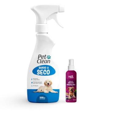 Imagem de Kit Perfume frutado para caes gatos cachorro + banho a seco higiene co