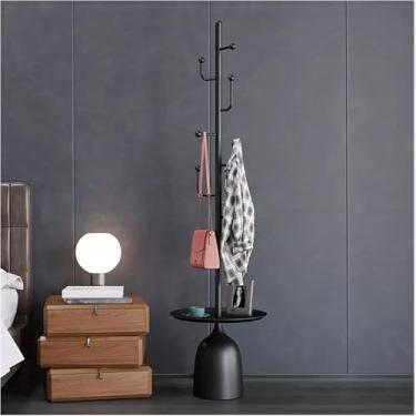 Imagem de Cabide De Chão Economizador De Espaço Criativo Metal Independente Cabide De Casacos De Entrada Com 7 Ganchos Para Entrada De Quarto Suporte Para Roupas, Black, 165 * 40cm