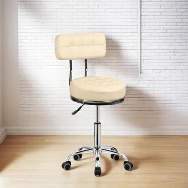 Imagem de Cadeira Mocho Estetica Base Cromada Tatto Clinica Dentista - Tronus