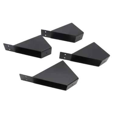 Imagem de Asixxsix Suportes 4Pcs, suportes de gazebo com ângulo de 45 graus, kit de suportes de metal com orifícios de drenagem, para reforçar pérgulas, casas de árvores