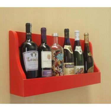 Imagem de Prateleira Adega Suporte Para Vinhos E Bebidas Vermelho Laca - FORMALI