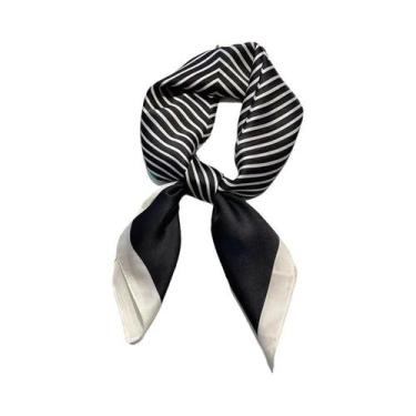 Imagem de Lenço Quadrado De Seda Satin Para Mulheres, Hijab, Estampa Fashion, Fa