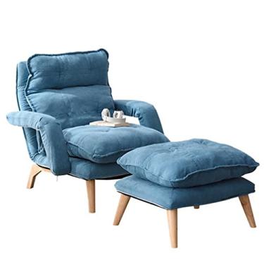Imagem de espreguiçadeira, poltrona ajustável com conjunto de apoio para os pés – Cadeira de sofá com encosto alto para sala de estar e quarto – 3 posições – Carga de 150 kg