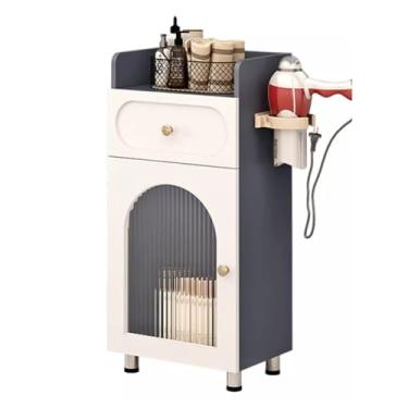 Imagem de AKALNNB Carrinho de salão com gavetas, armário de beleza móvel, armário de armazenamento de carrinho de barbeiro, com suporte para secador de cabelo, armário de armazenamento e gaveta (cor