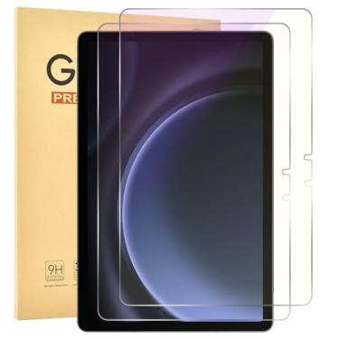 Imagem de Jngnpn Pacote com 2 protetores de tela antiluz azul para Samsung Galaxy Tab S9 FE 5G (27.7 cm)/S9 (27.9 cm), película de vidro temperado de dureza 9H para Galaxy Tab S8/S7 (11 polegadas), anti-UV