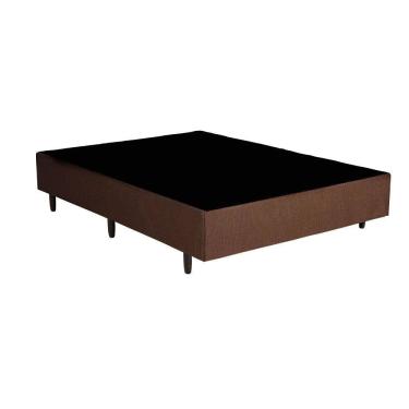 Imagem de Base Cama Box Casal 138x188 Cinza Estrutura Madeira Eucalipto Reforcada Suporte 150kg/m com Pes