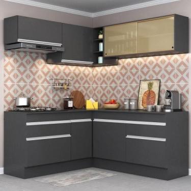 Imagem de Armário De Cozinha Completa De Canto Preto/branco - MULTIMOVEIS