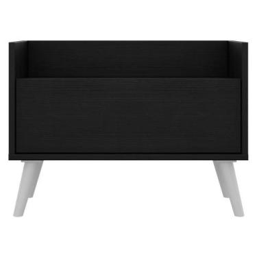 Imagem de Kit com 2 Mesas De Cabeceira 80 Cm com Pés Retrô - MULTIMOVEIS