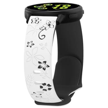 Imagem de Pulseira floral compatível com Garmin Vivoactive 6/Vivoactive 5/3/3 Music, pulseira esportiva feminina de silicone macio de 20 mm para Venu/Venu Sq/Sq2/Forerunner 165/55/245 acessório de substituição