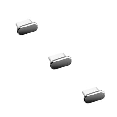 Imagem de Tampa Plug Protetora a Prova de Poeira e Sujeira com Suporte, Entrada e Saída USB Tipo-C (z3 - cinza + cinza + cinza)