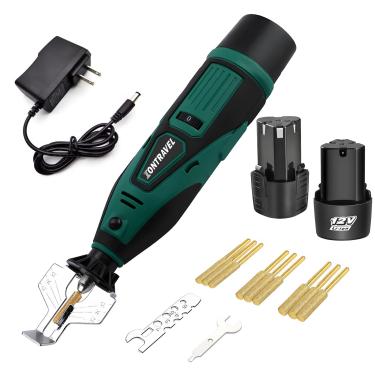 Imagem de Afiador de motosserra sem fio, ferramenta de afiação de motosserra elétrica de 12 V com acessórios de afiador de 54 peças e baterias 2psc, kit de afiador de corrente de motosserra de alta velocidade