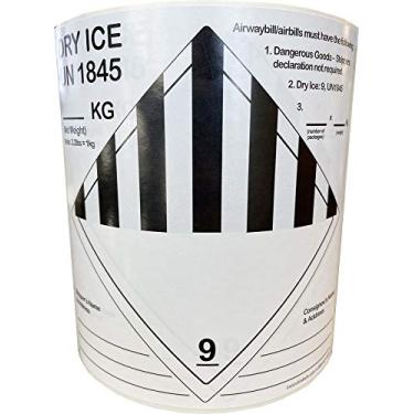 Imagem de Etiquetas de transporte Dry Ice Classe 9 UN1845 6 x 15 cm, total de 500 adesivos