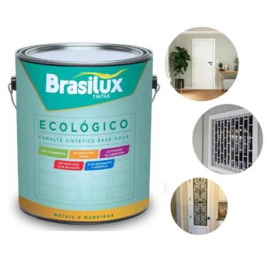Imagem de Esmalte base agua ecologico base agua sem cheiro 3,6 litros - brasilux