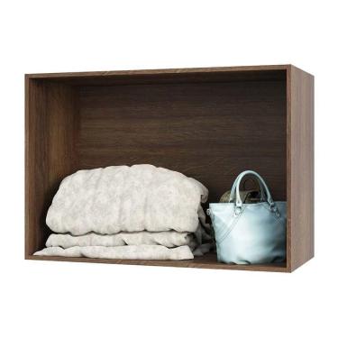 Imagem de Maleiro Closet Prime Nogueira Sem Porta 0,97 Cm Ponte Solteiro Luciane Móveis.