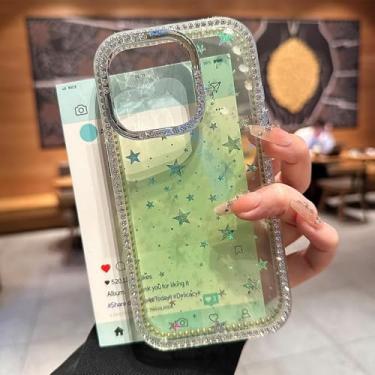 Imagem de HTVJFX Capa dupla frontal e traseira para iPhone 14 Pro Max, capa de silicone macio com gradiente (para iPhone 14 Pro Max/verde)