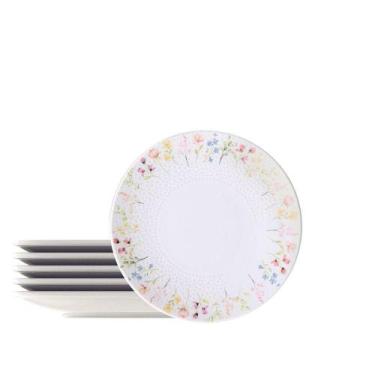 Imagem de Kit Prato Sobremesa Tramontina Artemis Em Porcelana Decorada 21 Cm 6 P