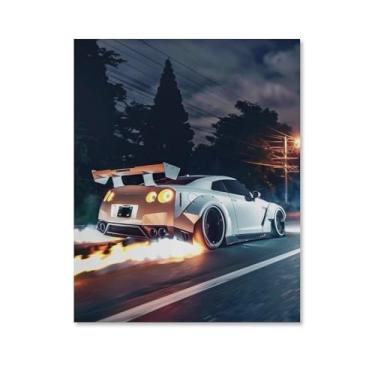 Imagem de HouLaiZhe Carro esportivo japonês Jdm R35 Spitfire Posters lona parede estética decoração de sala de parede impressões galeria sala decoração de parede para quarto sala de estar escritório 16 x 20