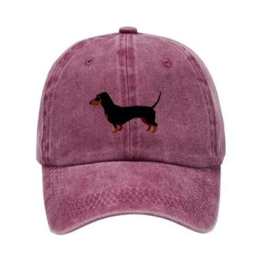 Imagem de Boné De Beisebol Retro Ajustável Unissex Com Estampa De Dachshund Para