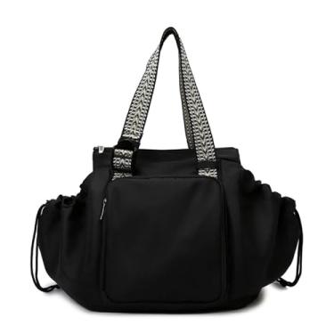 Imagem de idoltimes Bolsa de ginástica, bolsa de viagem Foldie, bolsas esportivas para fim de semana para mulheres, bolsa organizadora multifuncional de grande capacidade, Preto, One Size