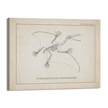 Imagem de Arte de parede de esqueleto de dinossauro vintage paleontologia pôsteres de arte de fósseis de dinossauros impressões de arte tricerátopo esboços fotos decoração de quarto de menino (SKU16,20.3x30.5