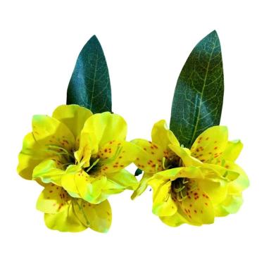 Imagem de Porta Guardanapo Astromélia Amarela Decoração Mesa 08Un