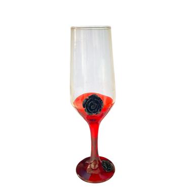 Imagem de Taça Pomba Gira Luxo Rosa Negra Decorativa Champagne 186ml