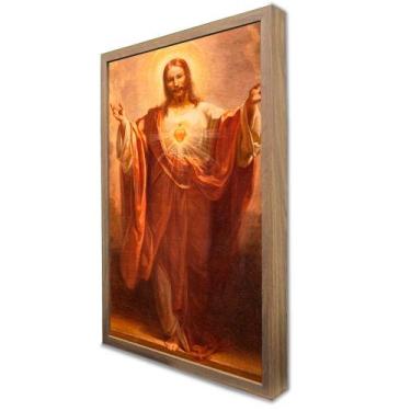 Imagem de Quadro Decorativo Coração de Jesus em Moldura Caixa - TaColado, 30 x 4