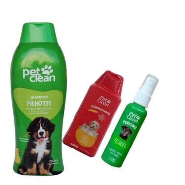 Imagem de Kit POP Pet Clean Shampoo + Perfume + Condicionador Pet Cães, Filhote 