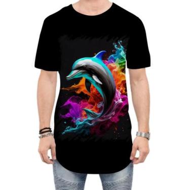 Imagem de Camiseta Longline Golfinho Inteligência Arte Pintura 1 - Kasubeck Stor