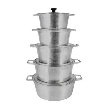 Imagem de Jogo Caçarolas Panela Polida Alça Alumínio Fundido 16 a 24 - DIVIFORTE