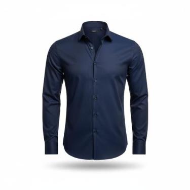 Imagem de Camisa Manga Longa Masculina Social Slim Fit Confortável Estilo Casual