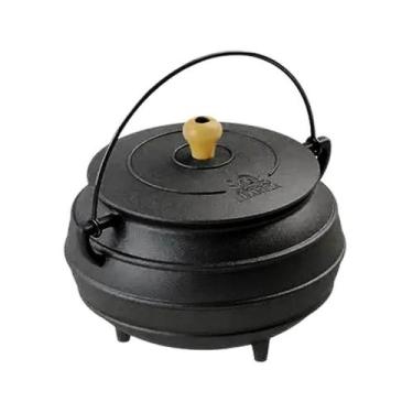 Imagem de Panela Caldeirão Tripé Tradição Ferro Fundido Com Tampa 5,5l - Libanez