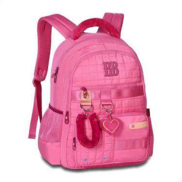 Imagem de Mochila De Costas Rebecca Bonbon Oficial Chaveiro Pelúcia, Rosa