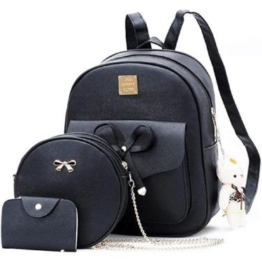 Imagem de Mochila Feminina Pequena com Carteira Barata Resistente Bolsa Escola F