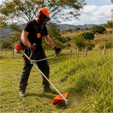 Imagem de Roçadeira a Gasolina Vulcan Trent Vr430 S / VR430s 43cc Profissional p/ Grama e Mato Alto